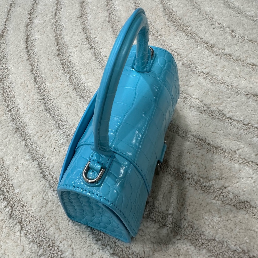 Balenciaga Turquoise Croc-Embossed Mini Bag - Picture 2 of 9